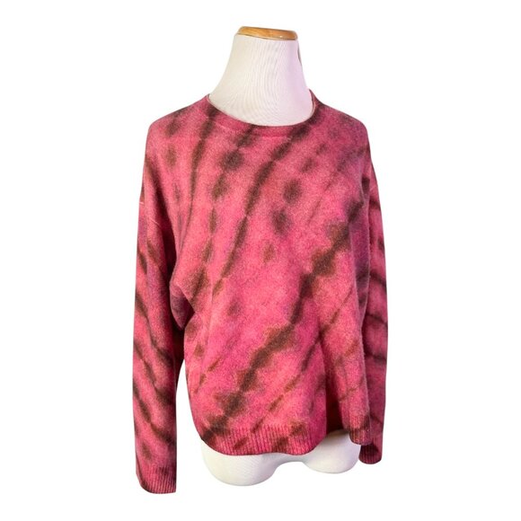 A by Anthropologie Size S The Cashmere Collection Sweater Pink Tie Dye - Picture 1 of 8